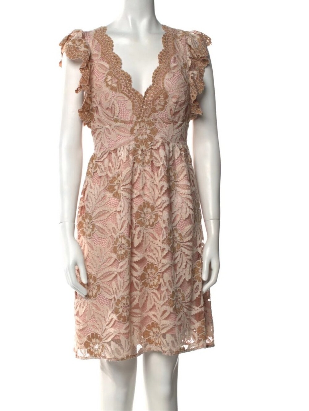 Sui By Anna Sui Pink Lace Mini Dress